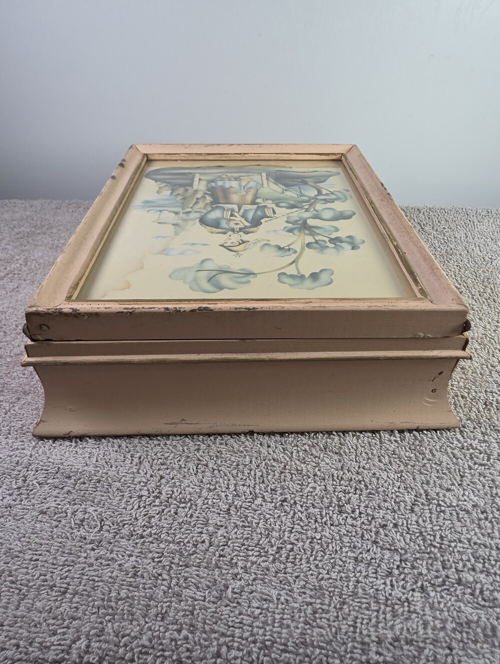 Vintage Woodrn Vanity Box Hinged Lid And With An Inset Mirror - Picture 16 of 16